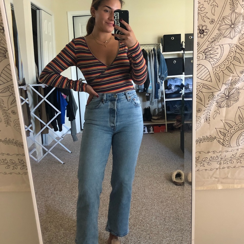 NWT🌟 surplice striped urban shirt